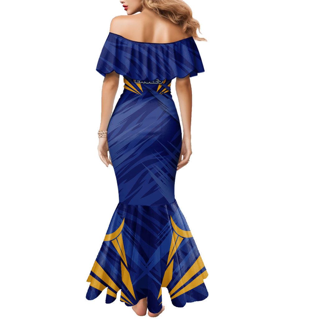 West Coast Eagles Australian Football Family Matching Mermaid Dress and Hawaiian Shirt Powerful Eagle Mascot - Bold Team Colors