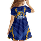 West Coast Eagles Australian Football Family Matching Off The Shoulder Long Sleeve Dress and Hawaiian Shirt Powerful Eagle Mascot - Bold Team Colors