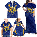 West Coast Eagles Australian Football Family Matching Off Shoulder Maxi Dress and Hawaiian Shirt Powerful Eagle Mascot - Bold Team Colors