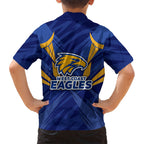 West Coast Eagles Australian Football Family Matching Off Shoulder Maxi Dress and Hawaiian Shirt Powerful Eagle Mascot - Bold Team Colors
