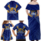 West Coast Eagles Australian Football Family Matching Off Shoulder Maxi Dress and Hawaiian Shirt Powerful Eagle Mascot - Bold Team Colors