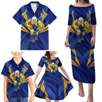 West Coast Eagles Australian Football Family Matching Puletasi and Hawaiian Shirt Powerful Eagle Mascot - Bold Team Colors