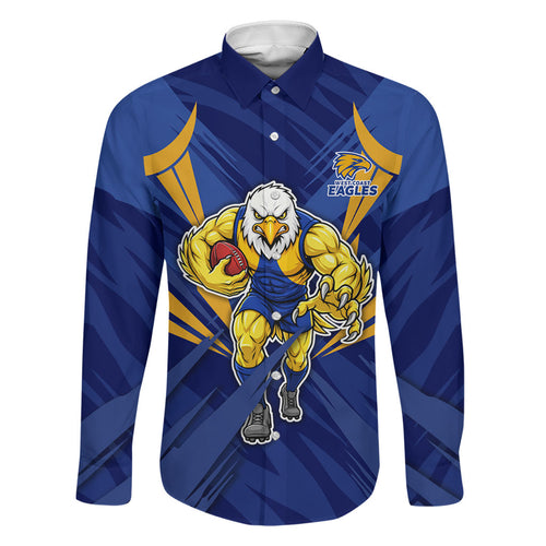 West Coast Eagles Australian Football Family Matching Puletasi and Hawaiian Shirt Powerful Eagle Mascot - Bold Team Colors