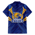 West Coast Eagles Australian Football Family Matching Short Sleeve Bodycon Dress and Hawaiian Shirt Powerful Eagle Mascot - Bold Team Colors