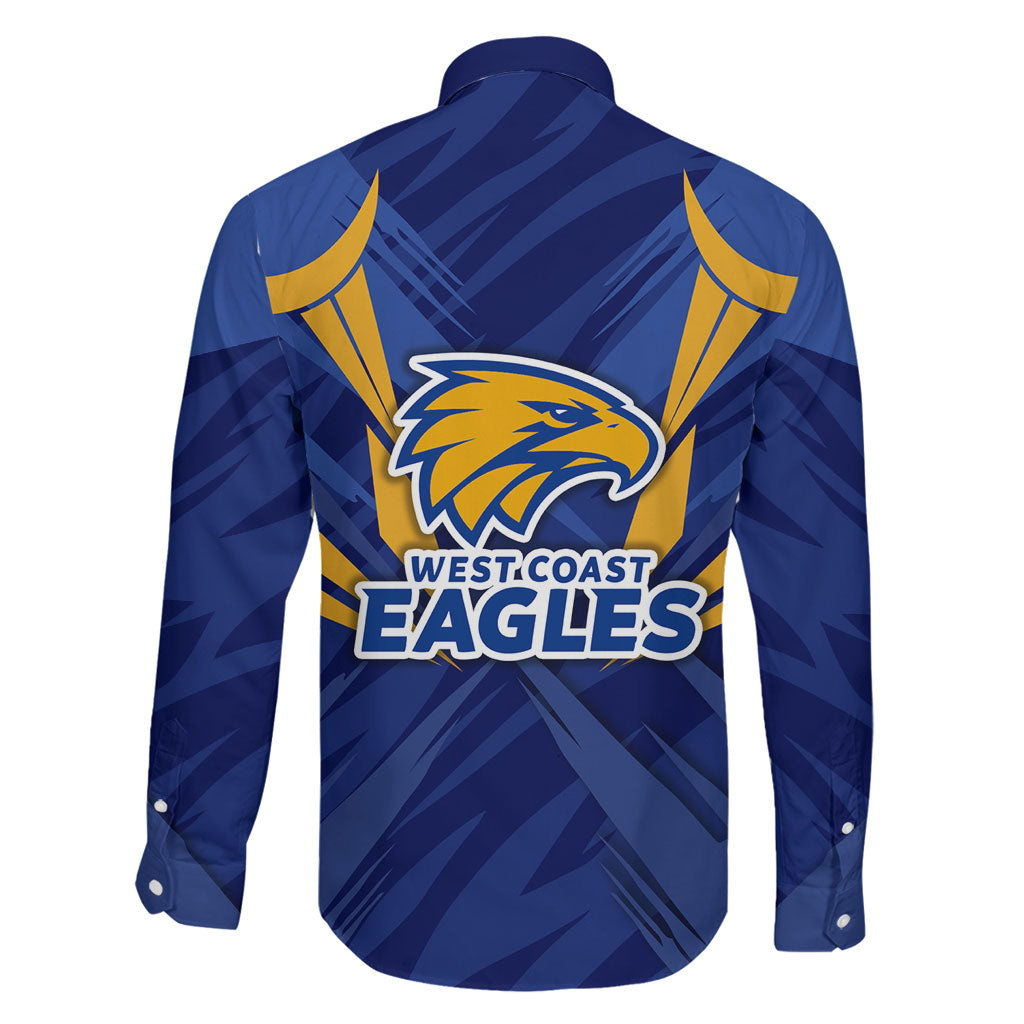 West Coast Eagles Australian Football Family Matching Short Sleeve Bodycon Dress and Hawaiian Shirt Powerful Eagle Mascot - Bold Team Colors