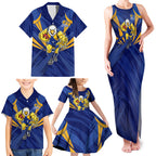 West Coast Eagles Australian Football Family Matching Tank Maxi Dress and Hawaiian Shirt Powerful Eagle Mascot - Bold Team Colors