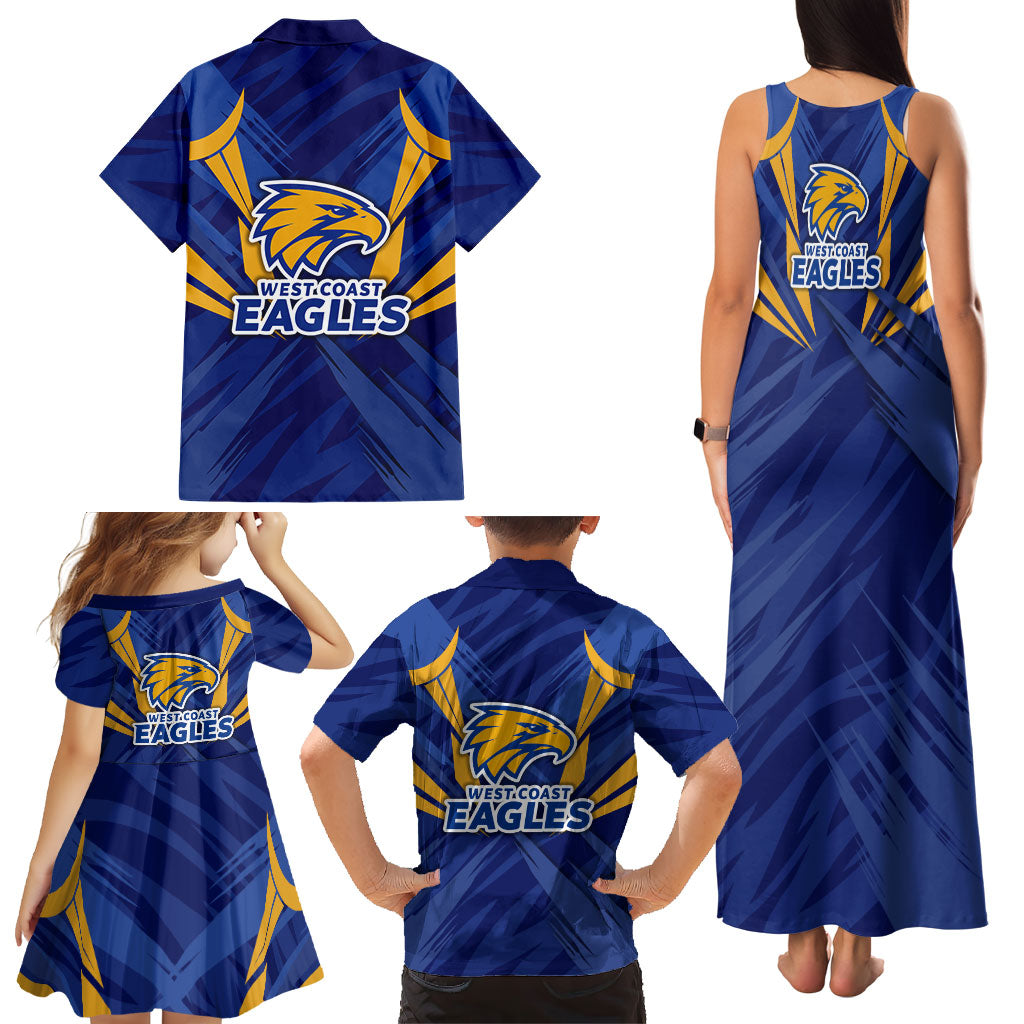 West Coast Eagles Australian Football Family Matching Tank Maxi Dress and Hawaiian Shirt Powerful Eagle Mascot - Bold Team Colors
