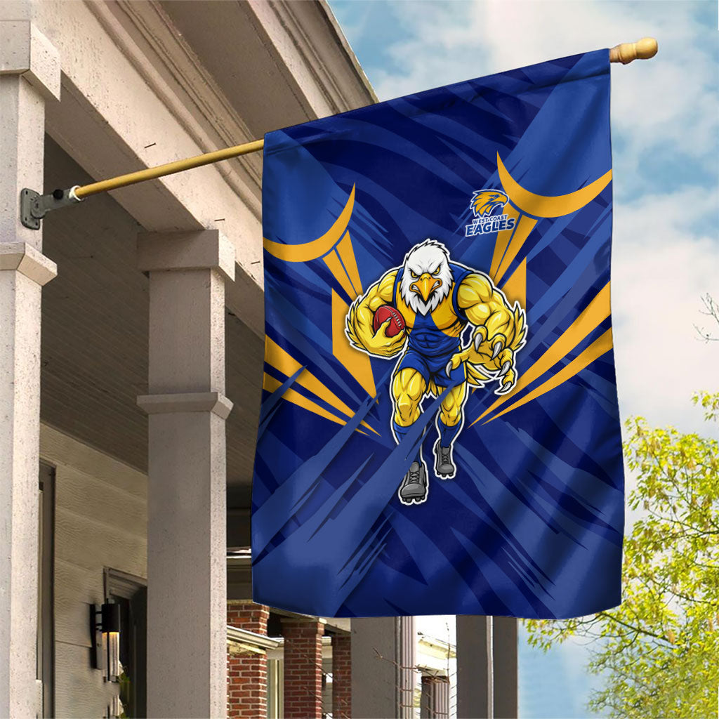 West Coast Eagles Australian Football Garden Flag Powerful Eagle Mascot - Bold Team Colors