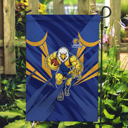 West Coast Eagles Australian Football Garden Flag Powerful Eagle Mascot - Bold Team Colors