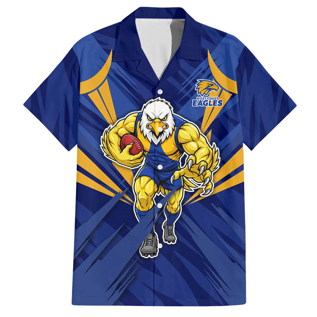 West Coast Eagles Australian Football Hawaiian Shirt Powerful Eagle Mascot - Bold Team Colors