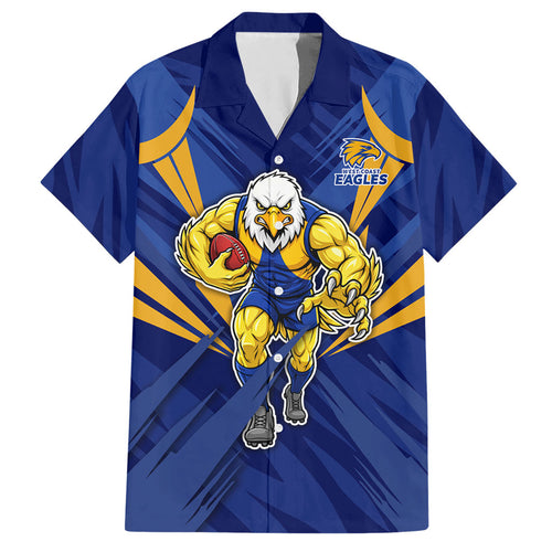 West Coast Eagles Australian Football Hawaiian Shirt Powerful Eagle Mascot - Bold Team Colors