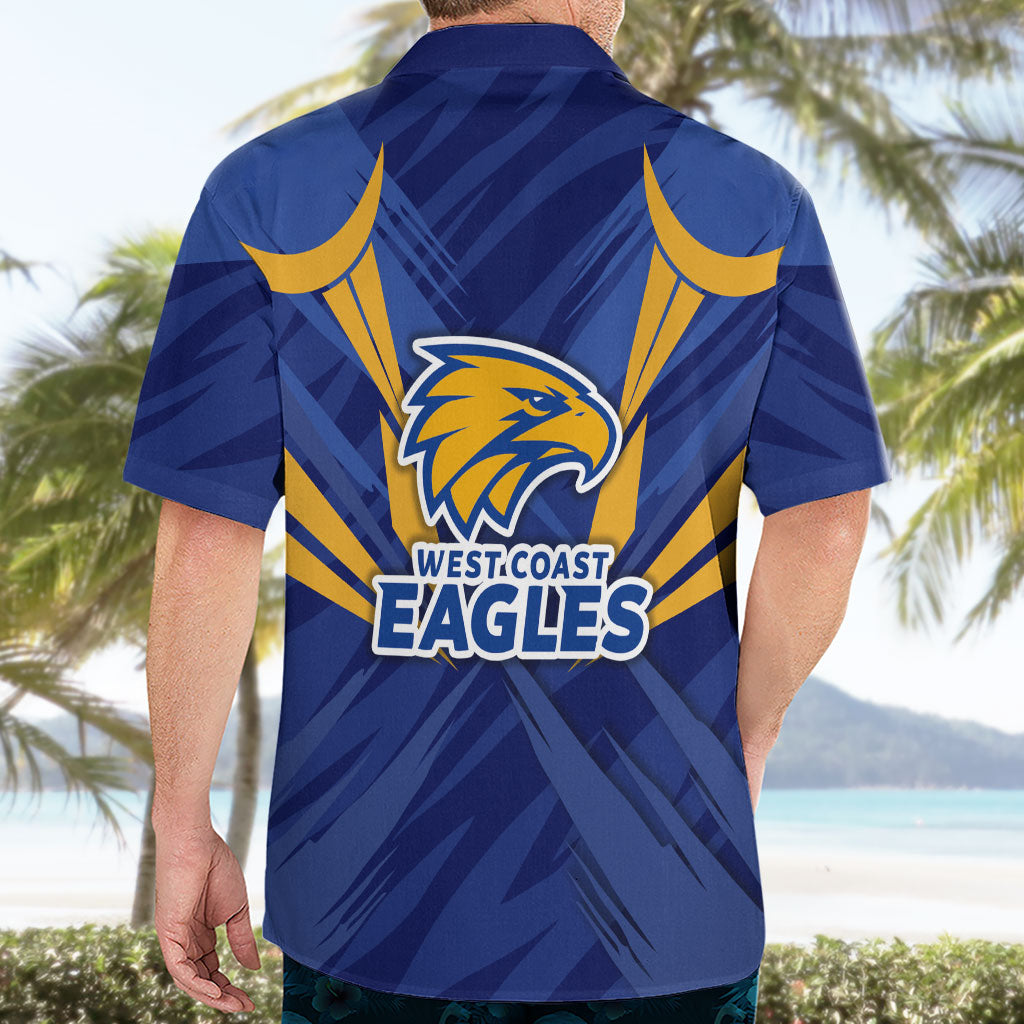 West Coast Eagles Australian Football Hawaiian Shirt Powerful Eagle Mascot - Bold Team Colors
