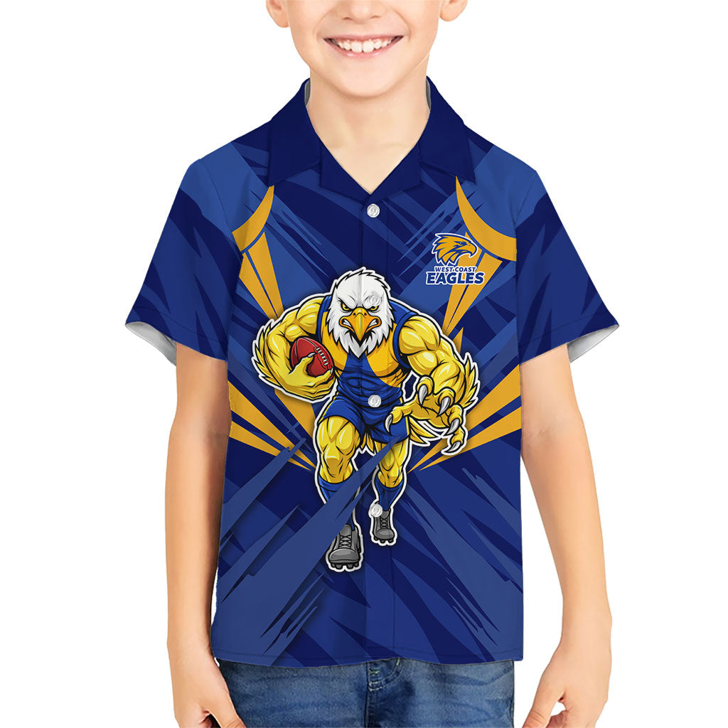 West Coast Eagles Australian Football Hawaiian Shirt Powerful Eagle Mascot - Bold Team Colors