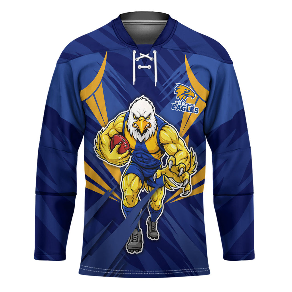 West Coast Eagles Australian Football Hockey Jersey Powerful Eagle Mascot - Bold Team Colors