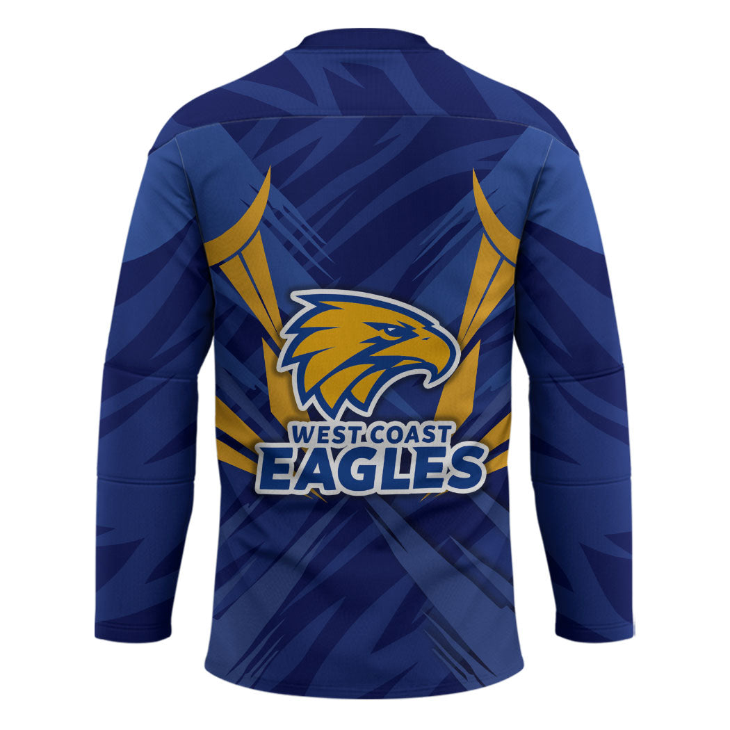 West Coast Eagles Australian Football Hockey Jersey Powerful Eagle Mascot - Bold Team Colors