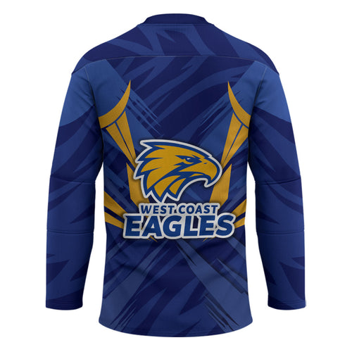 West Coast Eagles Australian Football Hockey Jersey Powerful Eagle Mascot - Bold Team Colors