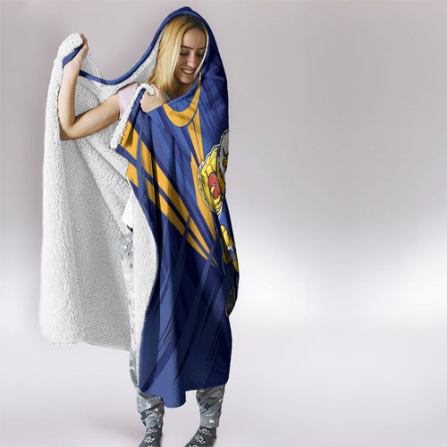 West Coast Eagles Australian Football Hooded Blanket Powerful Eagle Mascot - Bold Team Colors