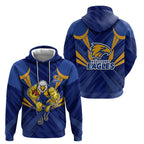 West Coast Eagles Australian Football Hoodie Powerful Eagle Mascot - Bold Team Colors