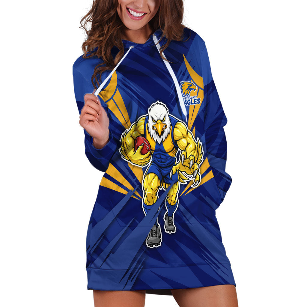 West Coast Eagles Australian Football Hoodie Dress Powerful Eagle Mascot - Bold Team Colors