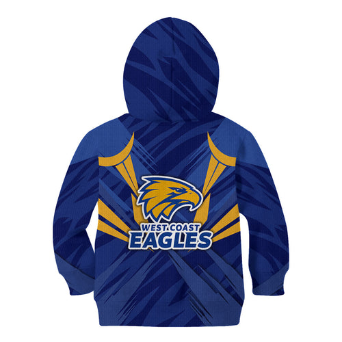 West Coast Eagles Australian Football Kid Hoodie Powerful Eagle Mascot - Bold Team Colors