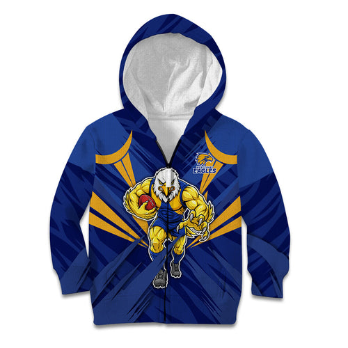 West Coast Eagles Australian Football Kid Hoodie Powerful Eagle Mascot - Bold Team Colors