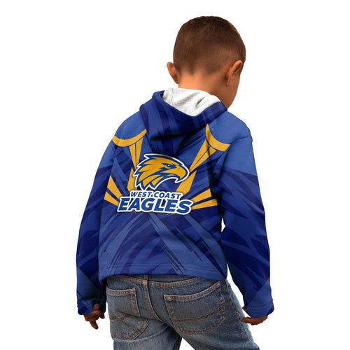 West Coast Eagles Australian Football Kid Hoodie Powerful Eagle Mascot - Bold Team Colors