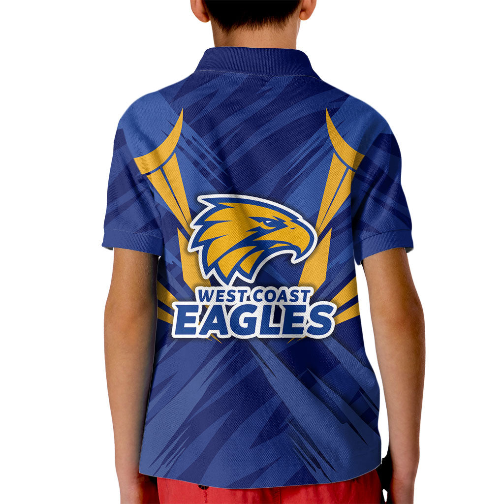 West Coast Eagles Australian Football Kid Polo Shirt Powerful Eagle Mascot - Bold Team Colors