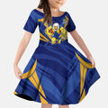 West Coast Eagles Australian Football Kid Short Sleeve Dress Powerful Eagle Mascot - Bold Team Colors