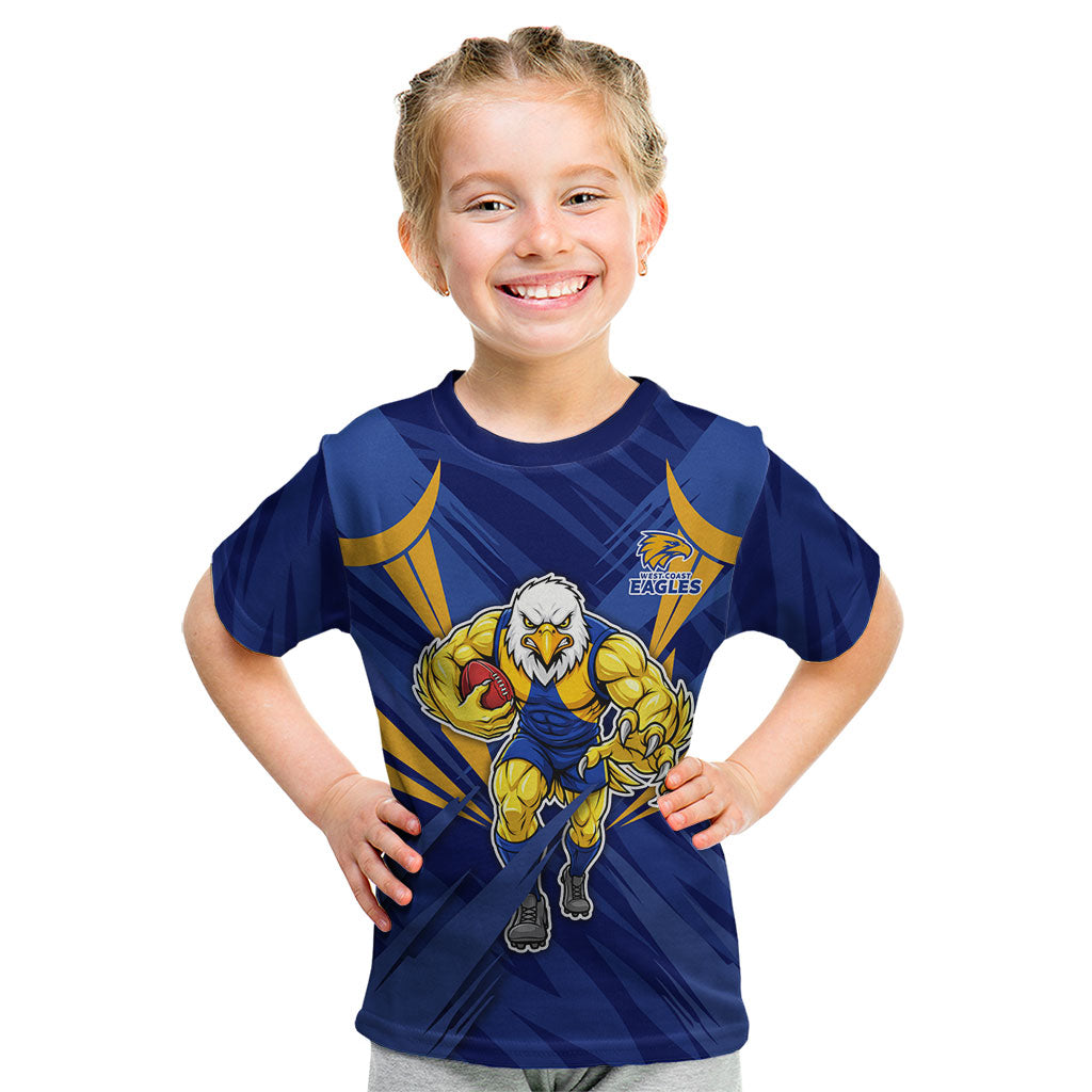West Coast Eagles Australian Football Kid T Shirt Powerful Eagle Mascot - Bold Team Colors