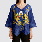 West Coast Eagles Australian Football Kimono Sleeve Blouse Powerful Eagle Mascot - Bold Team Colors