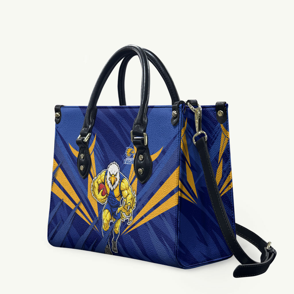 West Coast Eagles Australian Football Leather Bag Powerful Eagle Mascot - Bold Team Colors