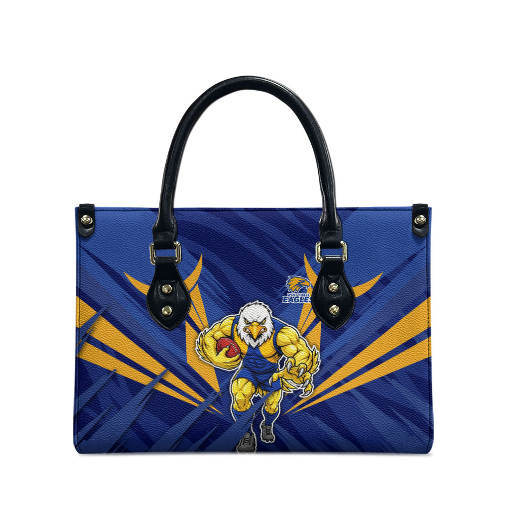 West Coast Eagles Australian Football Leather Bag Powerful Eagle Mascot - Bold Team Colors