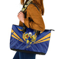 West Coast Eagles Australian Football Leather Tote Bag Powerful Eagle Mascot - Bold Team Colors