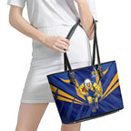West Coast Eagles Australian Football Leather Tote Bag Powerful Eagle Mascot - Bold Team Colors