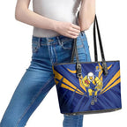 West Coast Eagles Australian Football Leather Tote Bag Powerful Eagle Mascot - Bold Team Colors