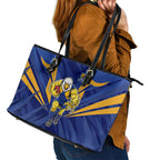 West Coast Eagles Australian Football Leather Tote Bag Powerful Eagle Mascot - Bold Team Colors