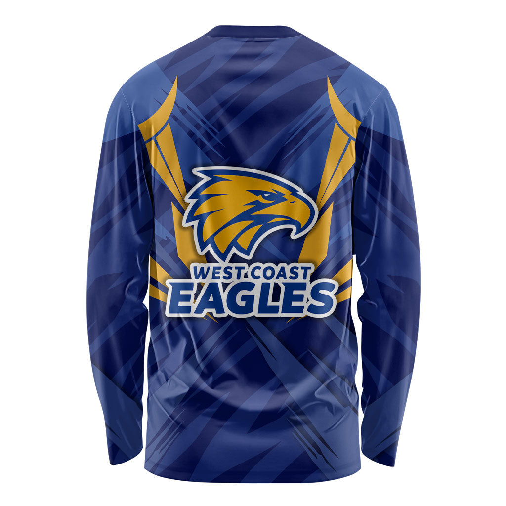 West Coast Eagles Australian Football Long Sleeve Shirt Powerful Eagle Mascot - Bold Team Colors