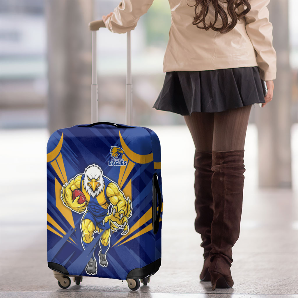 West Coast Eagles Australian Football Luggage Cover Powerful Eagle Mascot - Bold Team Colors