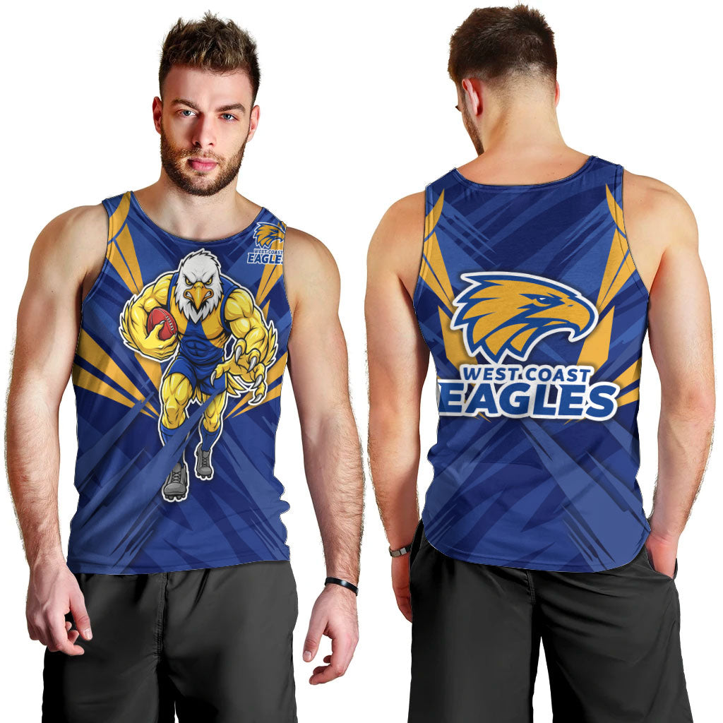 West Coast Eagles Australian Football Men Tank Top Powerful Eagle Mascot - Bold Team Colors