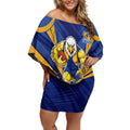 West Coast Eagles Australian Football Off Shoulder Short Dress Powerful Eagle Mascot - Bold Team Colors