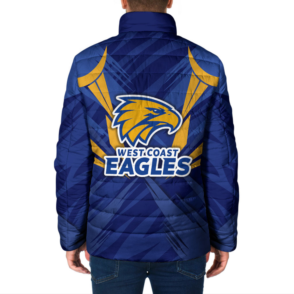 West Coast Eagles Australian Football Padded Jacket Powerful Eagle Mascot - Bold Team Colors