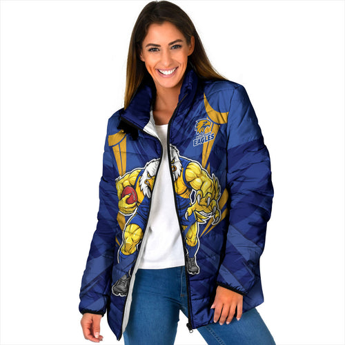 West Coast Eagles Australian Football Padded Jacket Powerful Eagle Mascot - Bold Team Colors