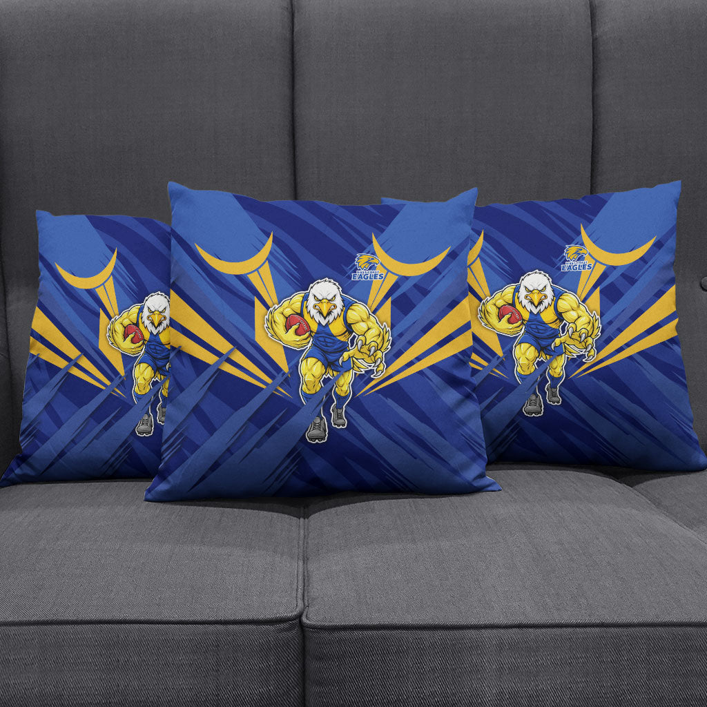 West Coast Eagles Australian Football Pillow Cover Powerful Eagle Mascot - Bold Team Colors
