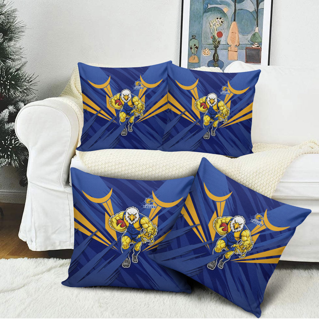 West Coast Eagles Australian Football Pillow Cover Powerful Eagle Mascot - Bold Team Colors