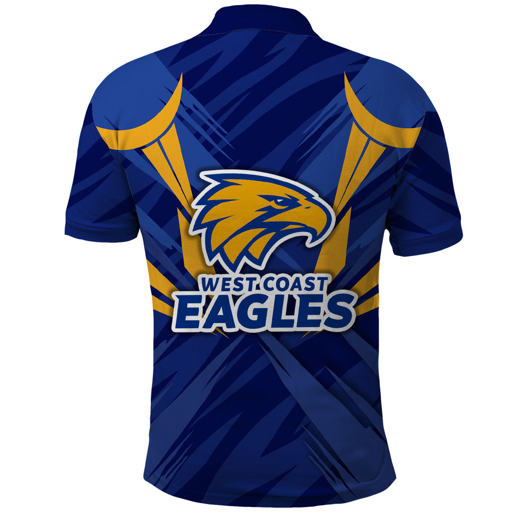 West Coast Eagles Australian Football Polo Shirt Powerful Eagle Mascot - Bold Team Colors