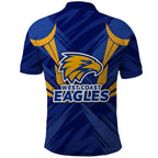 West Coast Eagles Australian Football Polo Shirt Powerful Eagle Mascot - Bold Team Colors