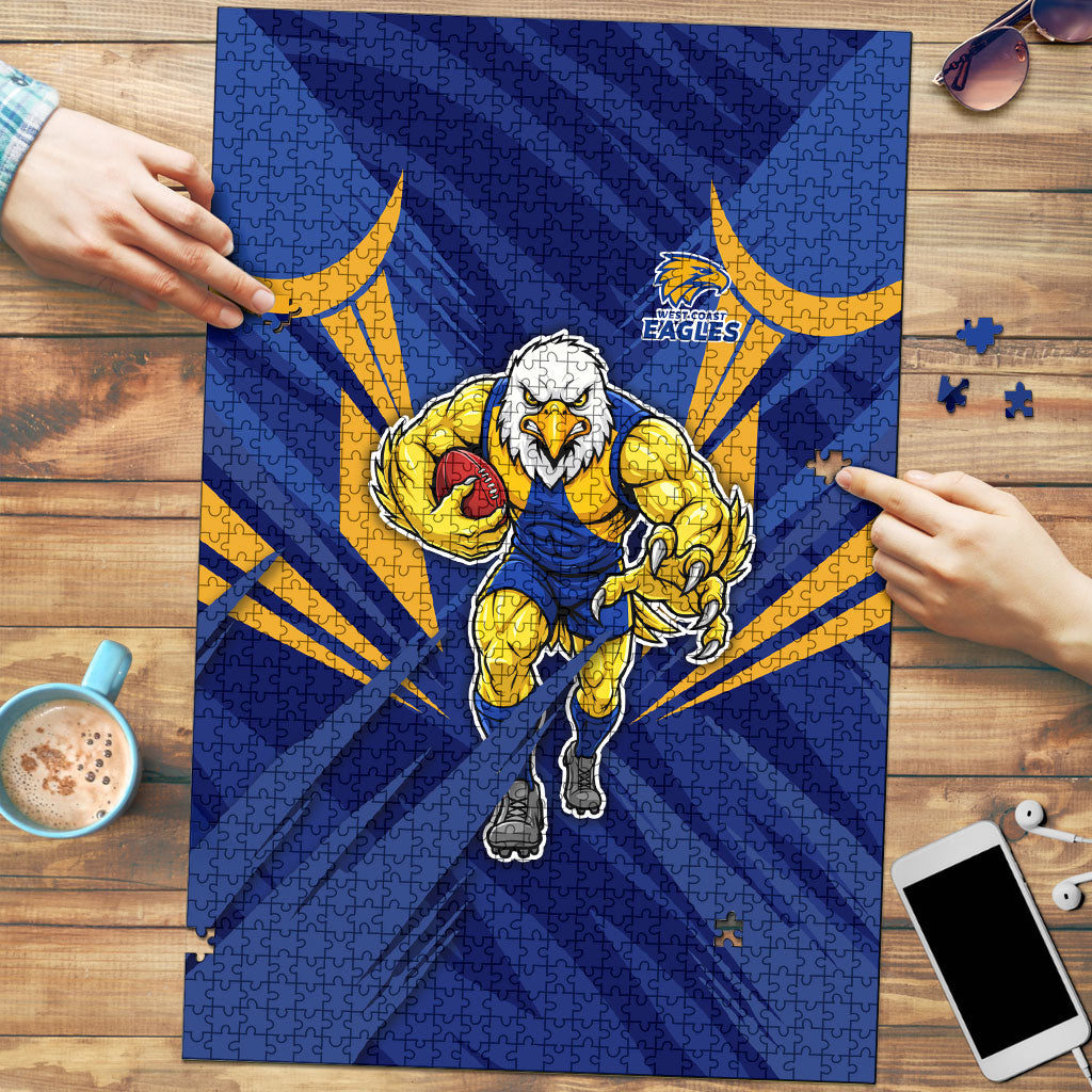 West Coast Eagles Australian Football Puzzle Powerful Eagle Mascot - Bold Team Colors