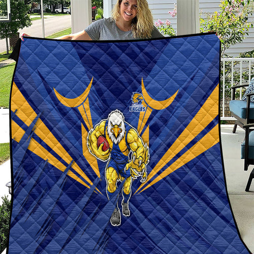 West Coast Eagles Australian Football Quilt Powerful Eagle Mascot - Bold Team Colors