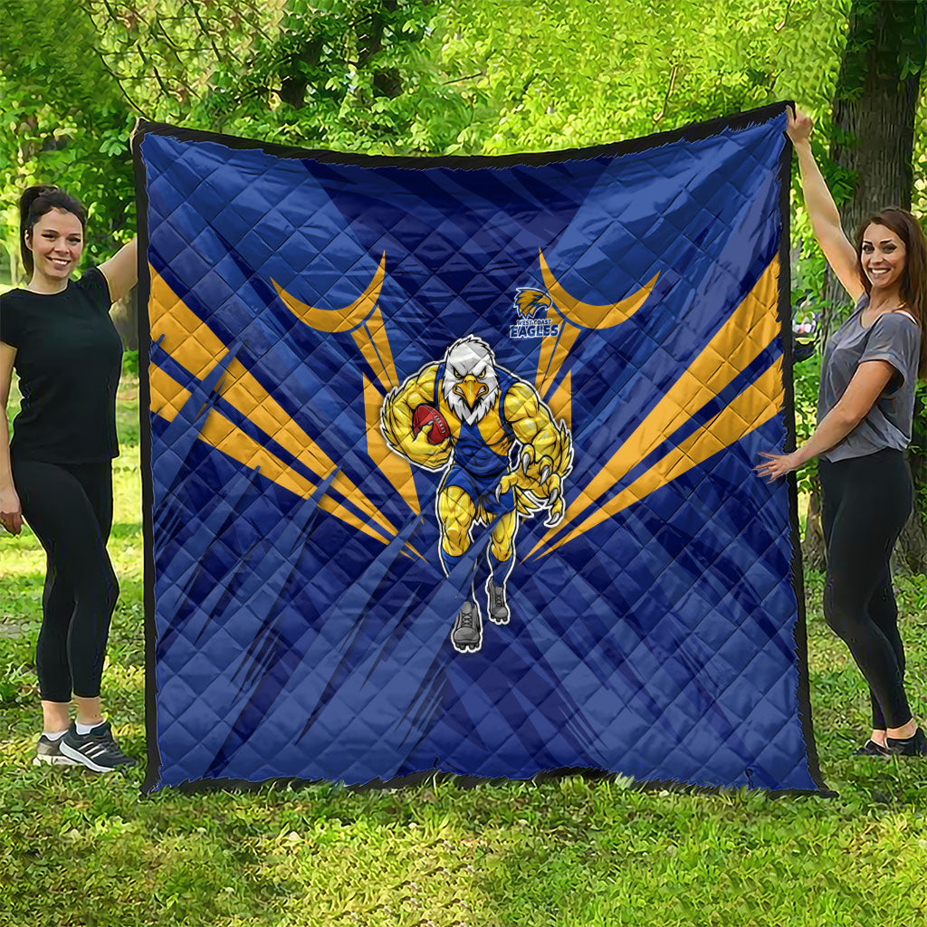 West Coast Eagles Australian Football Quilt Powerful Eagle Mascot - Bold Team Colors