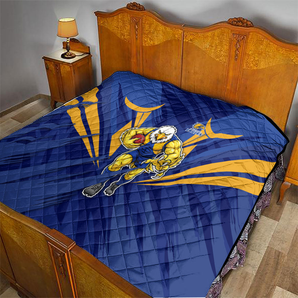 West Coast Eagles Australian Football Quilt Powerful Eagle Mascot - Bold Team Colors